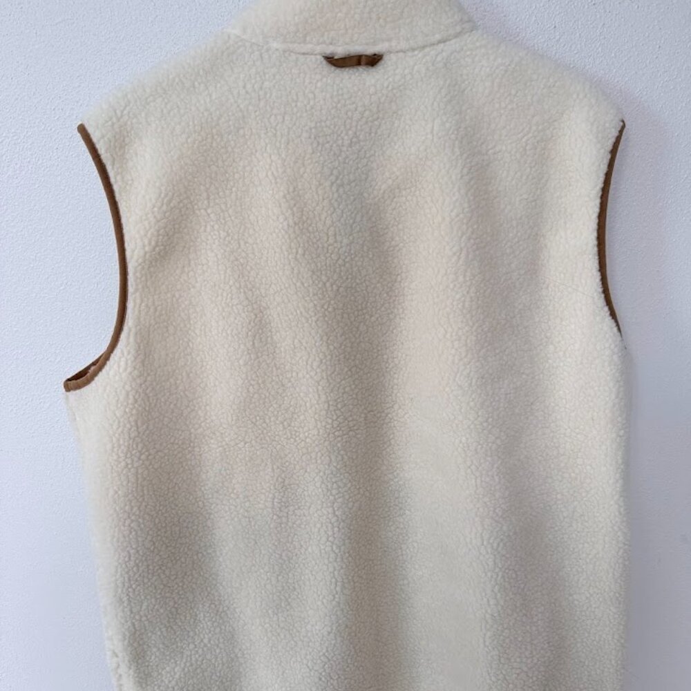 Fjallraven Vardag Pile Fleece Vest Full Zip Cream White Chest Pocket Mens XL - Picture 4 of 4